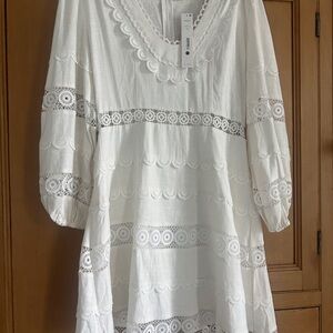 Aqua Bloomingdale’s NWT White Lace Boho Dress